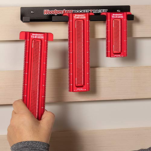 Woodpeckers Pocket T-Square Set, Inch, with Rack-It Mount - WoodArtSupply