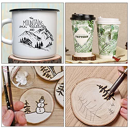 JOIKIT 50 PCS 3.5-4 Inches Natural Wood Slices, Unfinished Natural Wood Coasters, Wood Rounds Circles for Arts and Crafts, DIY, Christmas Ornaments, JOIKIT