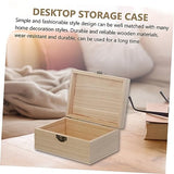 NOLITOY 18 Pcs Wooden Box with Lock Wooden Crafts Paint Brishes Mini Containers Unfinished Treasure Chest Bamboo Jewelry Organizer Wood Gift NOLITOY