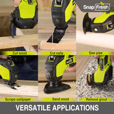 SnapFresh Cordless Oscillating Tool, 20V Oscillating Multi-Tool with 6 Speed, 3.2°Oscillating Angle, 22pcs Accessories, 2.0Ah Battery and Fast SnapFresh