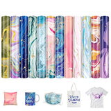 12pcs Infusible Transfer Ink Sheets, 12 x 10 Inch Marble Printable Sublimation Paper Infusable Heat Transfer Vinyl for Mug Press T-Shirts Bags HooAMI