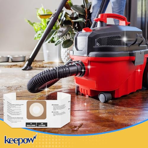 KEEPOW Shop Vac Bags Compatible with Craftsman 4 Gallon Wet/Dry Vacuum & for Dewalt DXV04T 4 Gallon Vac, shop vac accessories, Replacement Part# - WoodArtSupply