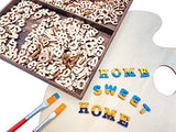 592 Pieces 1/2 Inch Mini Wooden Alphabet Letters and Unfinished Wood Numbers with Rustic Storage Tray for Scrapbooking DIY Crafts Homemade Gifts Cregugua