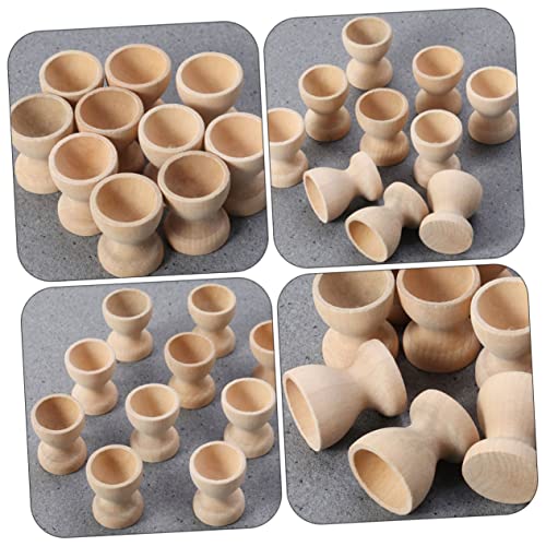 Zerodeko 12pcs Hand Painted Egg Tray Easter Egg Cup Unfinished Egg Cup Easter Egg Holders Montessori Egg Cup Toy Egg Holder for Boiled Eggs Egg Zerodeko