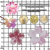 Funshowcase Cute Sakura Cherry Flower Silicone Mold Trays for Crafting, Resin Epoxy, Soap, Jewelry Making 4 in Set Bundle FUNSHOWCASE
