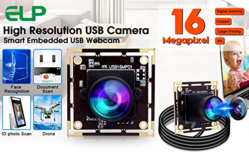 16MP USB Fisheye Camera Wide Angle PC Camera for Computer Raspberry Pi Mini UVC USB2.0 Webcam Board IMX298 USB Security Camera Module CCTV Laser - WoodArtSupply