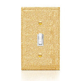 Gaocai 1 Pcs Shiny Silver Golden Rhinestone Wall Plate Cover 1 Gang Decorative Light Switch Cover Rhinestones Switch Covers Gaocai
