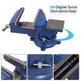 6" Heavy Duty Bench Vise, Pipe Vise Bench Vices with Anvil Swivel Table Top Clamp Locking Base, Double Swivel Rotating Vise Head& Body Rotates sanheshun