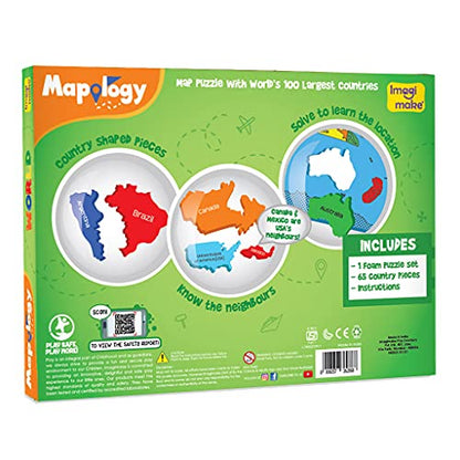 Imagimake Mapology World Map Puzzle | Educational Toys for Kids 5-7 | Puzzles for Kids Ages 4-8 | Map of The World | 6 Year Old Boy Gifts & Girl - WoodArtSupply