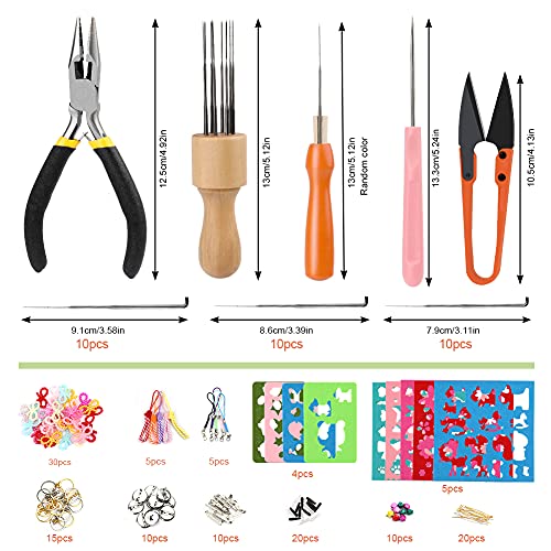 LOKUNN 339 Pcs Needles Felting Kit, Complete Needle Felting Starter Tools with Storage Box, Felting Kits for Beginners, Felt Needle Kit, Wool Felting LOKUNN