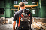 Hultafors Work Gear HT5433 Carpenter's Heavy-Duty Leather Nail & Tool Bag, Double-Gusset Front Pockets Hultafors