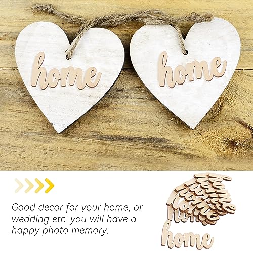 Amosfun 15pcs Unfinished Wooden Letters Sign Home Wood Cutout Sign Tabletop Decor Sign for Painting DIY Crafts Decorations Amosfun