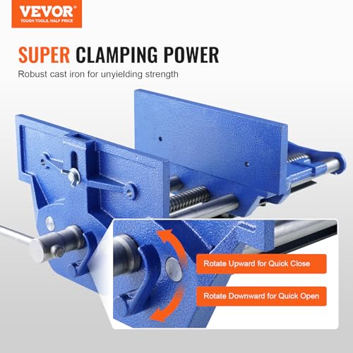 VEVOR Woodworking Vise, 13 inch Woodworking Bench Vise, Heavy-duty Cast Iron Vice for Workbench 10.6" Jaw Width, with Quick Release Lever for VEVOR