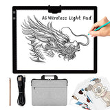 TOHETO A3 Rechargeable Led Bright Light Pad with Carry Bag, 6-Level and Stepless 3 Colors Dimming Brightness Light Box with Built-in Stand, Magnetic TOHETO