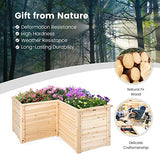 Giantex Raised Garden Bed, 47.5x47.5x24.5 Inch Wooden Planter Box, Outdoor L-Shaped Deep Garden Bed for Sapling Flower Herb Vegetable Fruit Giantex