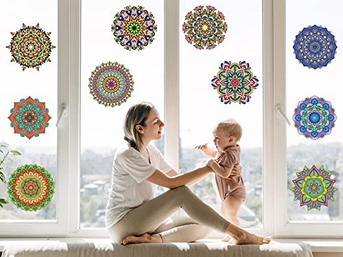  Hula Home Stained Glass Mandala Art Kit - DIY Window Clings  with Markers, 10 Suncatchers - Perfect Hobby for Adults, Kids, Teens &  Seniors - Ideal Gift for Beginners & Elderly