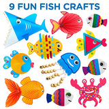 Arts and Craft Kit for Toddlers Ages 2, 3, 4, 5 Years - Craft 9 Fun Fish Characters LC Crafts