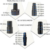 Universal Vacuum Hose Adapter Kit Reducer Attachment Set Converter from 1 1/2 inch to 1 1/4 inch from 1 3/8 inch to 1 1/4 inch Dust Hose Port Adapter VACEXT