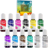 Alcohol Ink Set - 12 Vibrant Colors Alcohol-Based Ink for Epoxy Resin Art, Resin Petri Dish Making - Concentrated Alcohol Paint Color Dye for Resin DecorRom