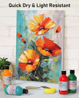 Smallbudi 25 Colors Large Acrylic Paint Set (16.9 oz, 250 ml) Art Painting Bulk Supplies Non Toxic for Kid & Adult, Drawing on Multi Surface Canvas Smallbudi