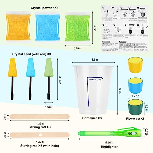 sdaymol Glowing Crystal Growing Kit, Science Kits for Kids Age 8-12, DIY Educational Science Experiments Lab Toys - STEM Projects Toys for Kids & - WoodArtSupply