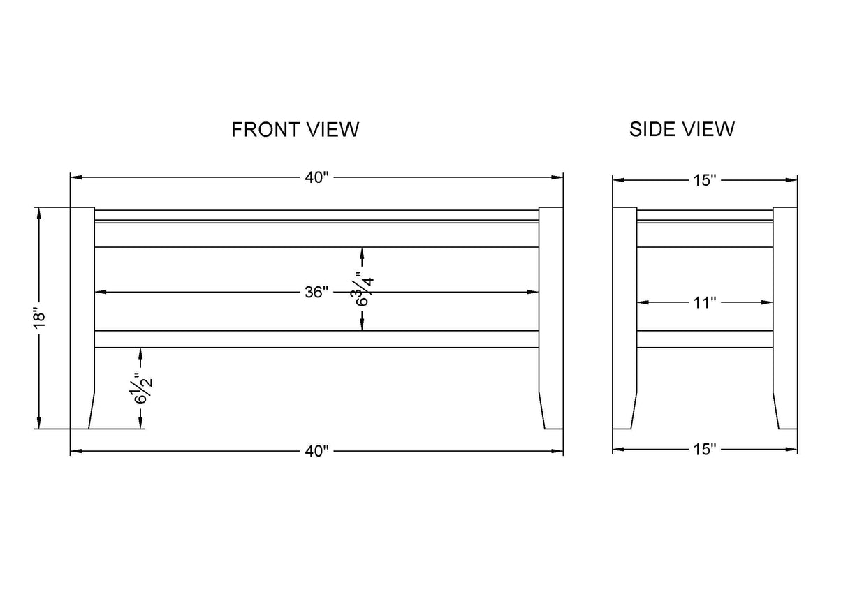 Alaterre Furniture Newport 40" Wood Bench with Rush Seat Alaterre Furniture