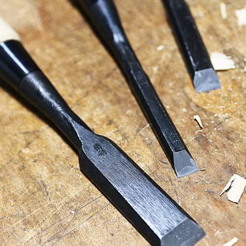 KAKURI Japanese Wood Chisel for Woodworking 1-1/4" (30mm), Made in JAPAN, Professional Japanese Chisel Oire Nomi (Hand Forged), Japanese White Steel KAKURI