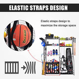 Mythinglogic Garage Sports Equipment Storage, 2 Golf Bag Storage Stand and Other Sports Equipment Storage Rack, Garage Organizer System Mythinglogic