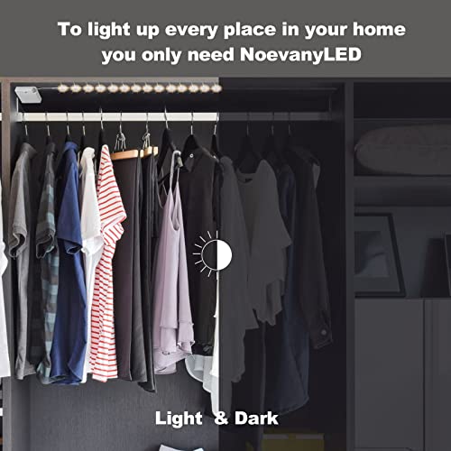 Noevany Battery Powered Under Cabinet Lighting, Wireless LED Strip Lights for Kitchen Under Cabinet| Shelves| Under Counter| Closet| Cordless Click Noevany