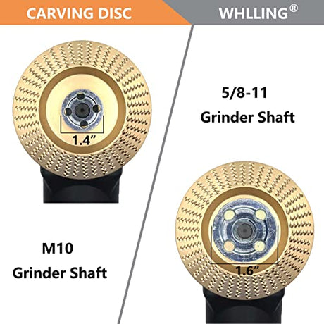 4PCS Wood Carving Disc Set for 4" or 4 1/2" Angle Grinder with 5/8" Arbor, Grinding Wheel Shaping Disc for Wood Cutting, Wood Shaping Carving Disc, WHLLING
