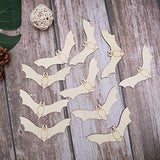 Holibanna Unfinished Wood Craft Pieces Halloween Bat Animal Hollow Cutouts Wooden Chips DIY Arts 20Pcs Holibanna