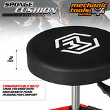 M-AUTO Pneumatic Mobile Rolling Garage Stool with Equipment Tray and All-Terrain Casters 300LBS Capacity Creeper, 16.5" to 22" Adjustable Height M-AUTO