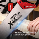 HAUTMEC 14 in. X-Sharp Hand Saw, 12 TPI Woodworking Handsaw, Soft-Grip Sharp SharpTooth for Cutting and Sawing Trees, Plastic Pipes, Drywall HAUTMEC