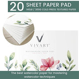 Watercolor Paint Set with 48 Premium Colors, 2 Artist Paint Brushes, 20-Sheet Paper Pad, Bonus Watercolor eBook Vivart