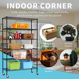 HCY 6-Tier Storage Shelf Heavy Duty Storage Shelving Unit NSF Height Adjustable Metal Storage Rack with Wheels for Laundry Bathroom Kitchen Garage HCY