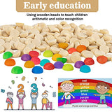 Sukh 400pcs Small Half Wooden Beads for Crafts - Wooden Balls for Crafts Unfinished - 12mm&15mm DIY Wooden Crafts Supplies Kids Christmas Ornaments Sukh