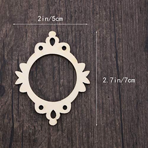 Amosfun Unfinished Wood Cutout Photo Frame Mini Picture Frame Wooden Shape Pieces Craft Embellishments Ornament for DIY Crafts 10pcs