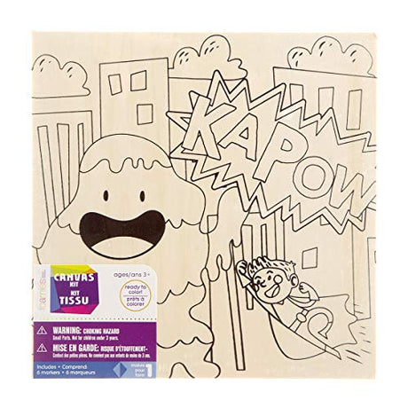 Darice 30033478 Wood Color in Canvas Hero's. 6 Mrks, Natural Darice