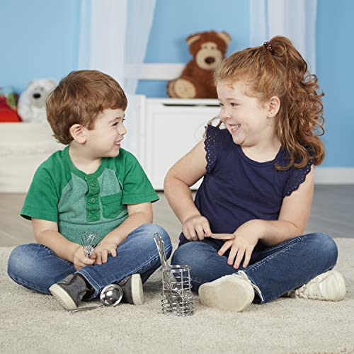 Melissa & Doug Stir and Serve Cooking Utensils (7 pcs) - Stainless Steel and Wood Melissa & Doug