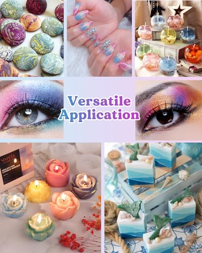 LET'S RESIN 36 Colors Mica Powder, Mica Pigment Powder for Epoxy Resin/UV Resin, Natural Colorant Dye for Soap/Candle Making, Lip Gloss,Nail Polish, LET'S RESIN