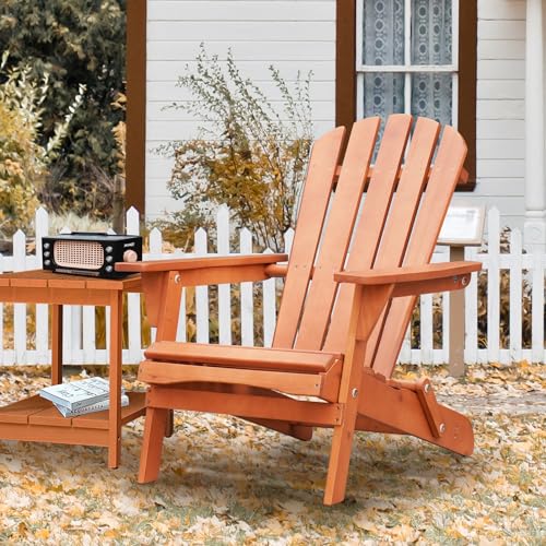 Wood Adirondack Chair Outdoor Chairs Patio Chairs Lawn Chair Wooden Patio Folding Chair for Outside Porch Chair Fire Pit Chairs for Garden Backyard