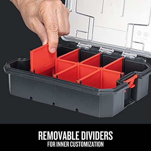 CRAFTSMAN VERSASTACK Storage Organizer, Small Parts Organizer, 8 Compartments, Lid Includes Secure Latch (CMST17827) - WoodArtSupply