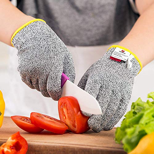 NoCry Cut Resistant Gloves for Kids, XS (8-12 Years) - High Performance Level 5 Protection, Food Grade. Free Ebook Included! - WoodArtSupply