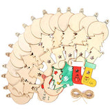 Wooden Christmas Ornaments DIY Round Unfinished Wood Pieces Slices Scrafts for Kids Tree Decoration Christmas Craft Supplies 40Pcs 3" Predrilled with TONAK