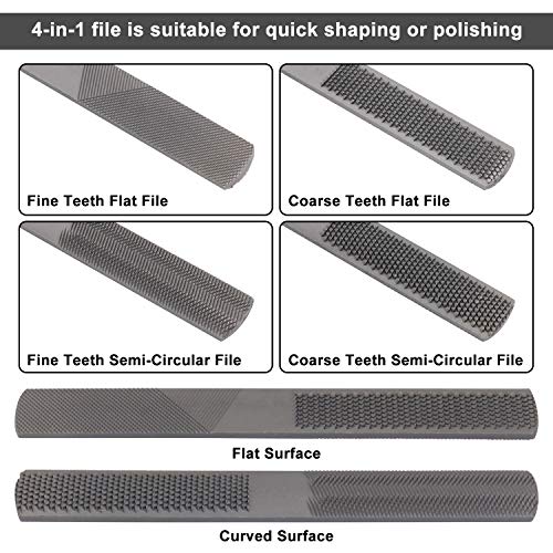 KOOTANS 2pcs 9" 10" Adjustable Spokeshave, with Replacement Blades and 4-Way Rasp File, Manual Planer with Flat Base, Perfect for Planing Trimming, KOOTANS