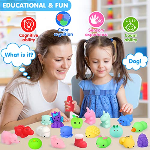 75Pcs Squishies Mochi Squishy Toys Party Favors for Kids Kawaii Mini Squishies Animal Stress Relief Toy Bulk Treasure Box Toys for Classroom Prizes FLY2SKY