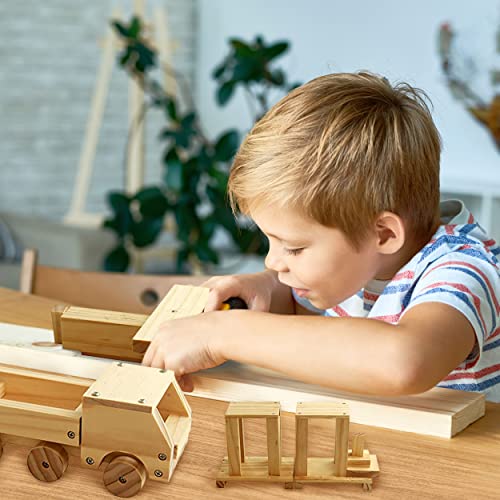 Kraftic Woodworking Building Kit for Kids and Adults, with 6 Educational Arts and Crafts DIY Carpentry Construction Wood Model Kit Toy Projects for