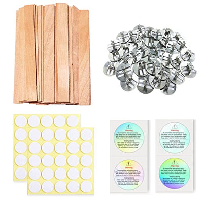 Visgaler 200 Pcs Double-Thickness Wooden Candle Wicks. 5.1 X 0.5 X 0.04 Inch Natural Crackling Wicks, Long Lasting Smokeless Wood Wicks with Iron