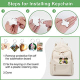 135Pcs Sublimation Keychain Blanks Bulk,MDF Keychain Double Sided Heat Transfer Keychain Board with Film,Key Rings, Plastic Retaining Clips for DIY NEOACT