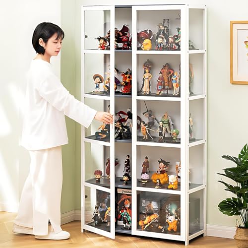 BYSIECD Curio Display Cabinet, Display Cabinet with 6-Tier Storage Shelves, Collectibles Toy Organizers Rack, Storage Cabinets and Bookcase for BYSIECD